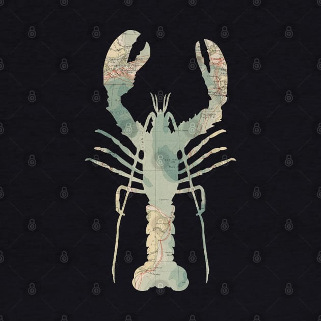 Lobster silhouette from 1905 Atlantic Ocean by tsd-fashion